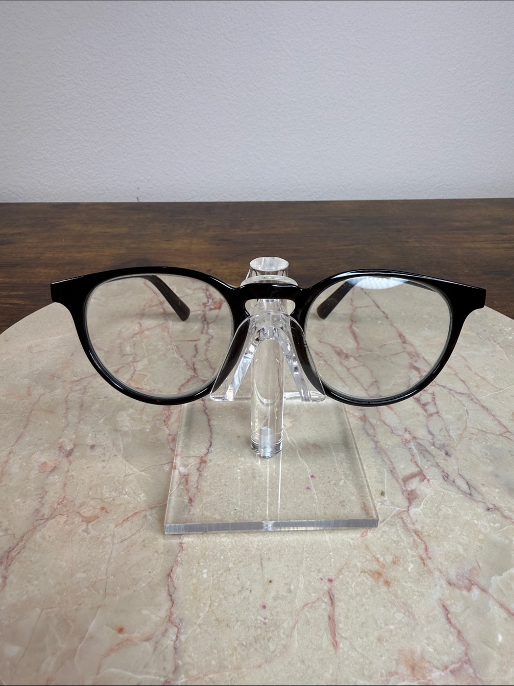 Black Round RX Low Prescription-Style Eyeglass Frame